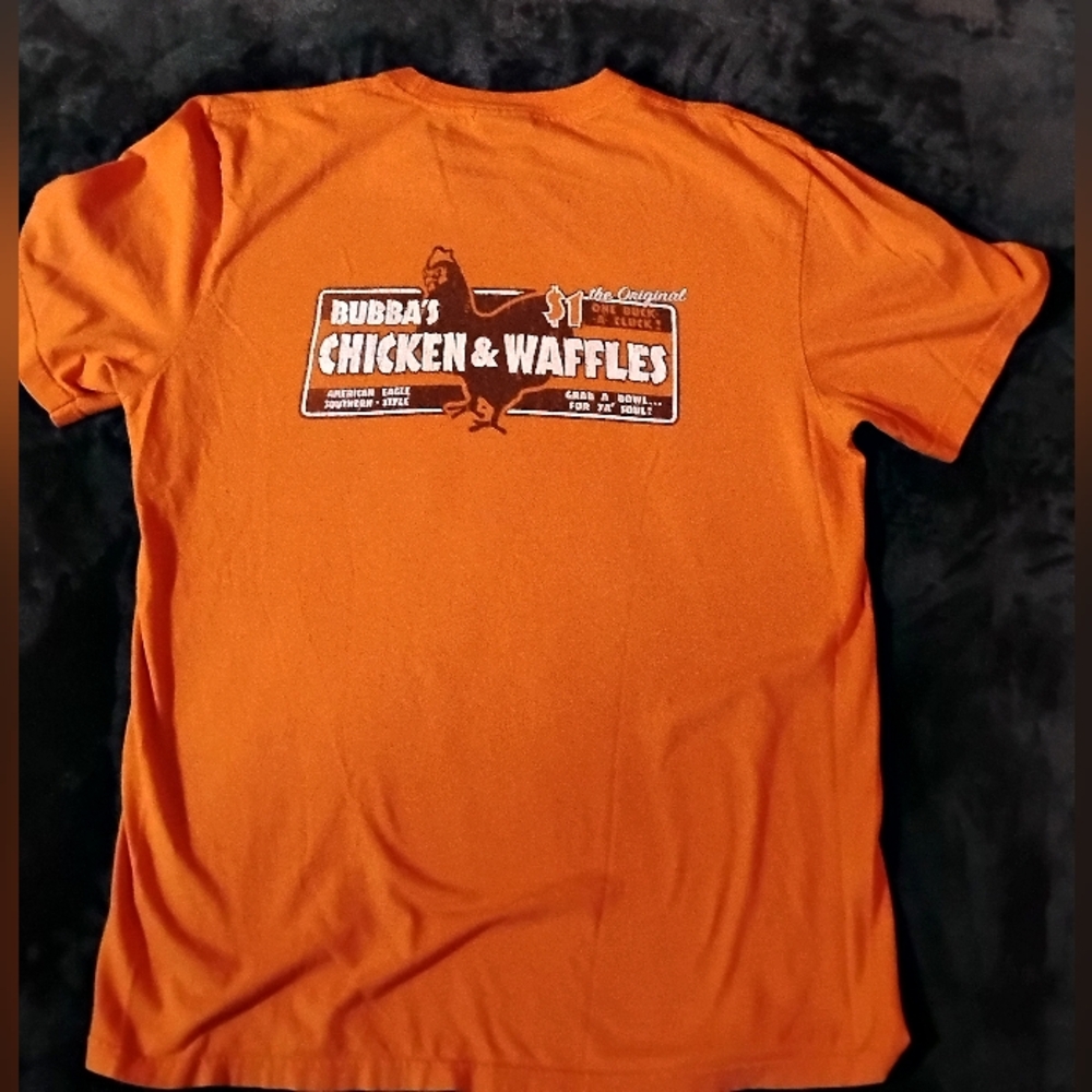 Orange Men's Vintage American Eagle T-shirt Bubba's Chicken & Waffles